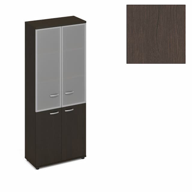 Шкаф со стеклянными дверьми в алюминиевой рамке Юнитекс А4 (78x36.4x193) А4 9380 ВТ венге