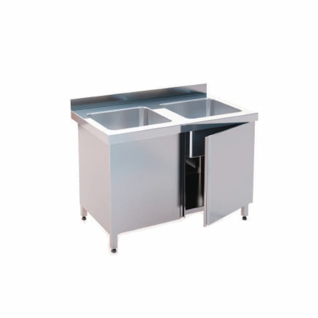 Стол закрытый с двумя ваннами Cryspi СВП Ш Р2 1800x600