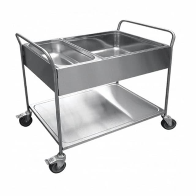 Тележка для сбора посуды Abat ТС-100 (1000х500мм) 1 полка, 2 г/емк. , вся нерж.